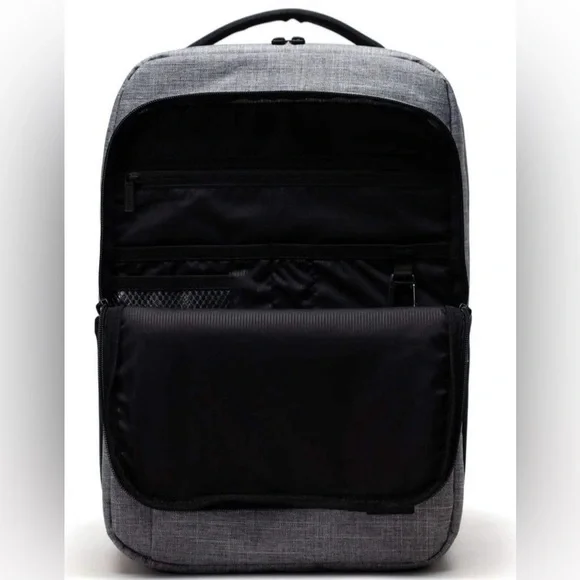 Herschel Gray & Black Crosshatch Travel Backpack 18L  NWT - Picture 3 of 3